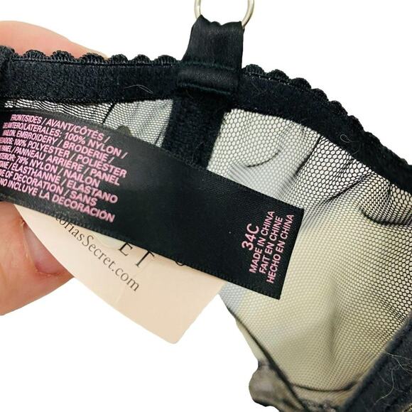 Victoria's Secret Bustier Corset Black with White Polka Dots 34C - Picture 5 of 8